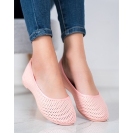 SHELOVET Lätta öppet ballerinor rosa 2
