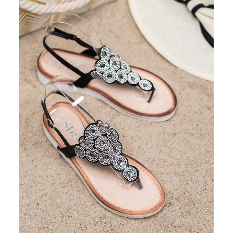 SDS Sandaler På Plattformen Med Dekorationer svart 2