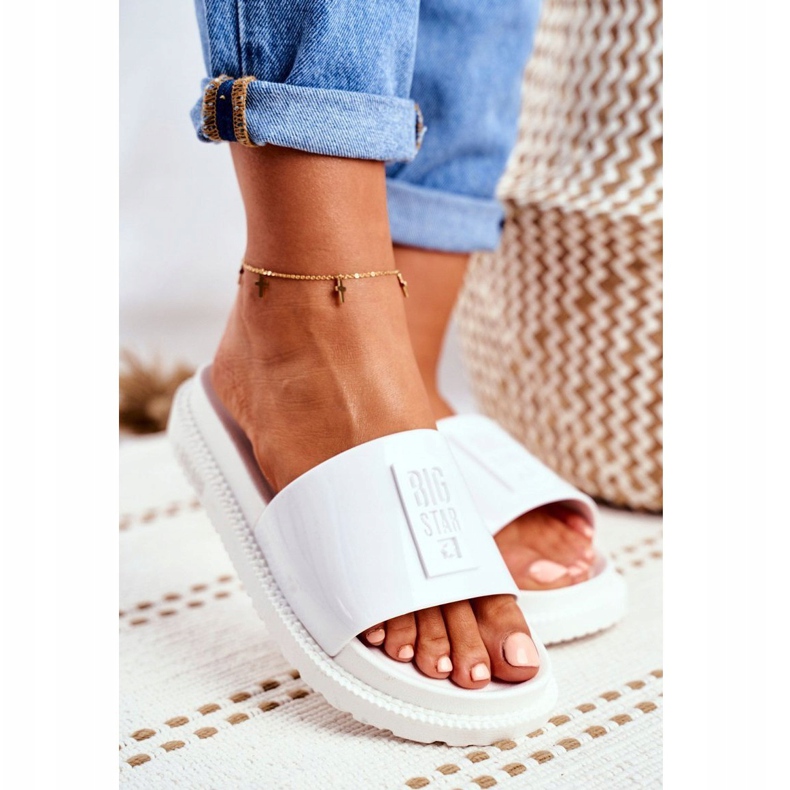 Kvinnors Big Star Tofflor på plattformen Vit FF274812 1