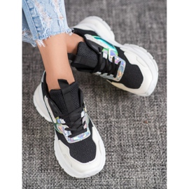 Mannika Trendiga sneakers med mesh svart 2