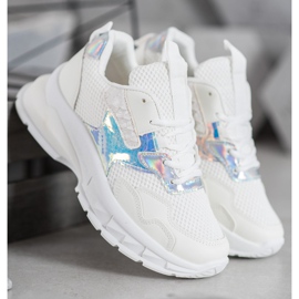 Mannika Trendiga sneakers med mesh vit 2