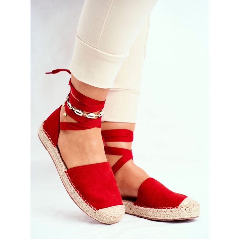 SEA Kvinnors Espadriller, bundet linne, rött Bonjour röd 1