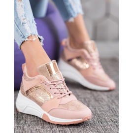 SHELOVET Wedge Sneakers rosa gul 1