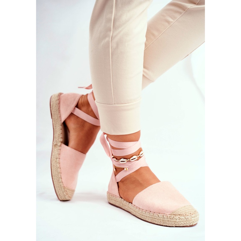 SEA Kvinnors Espadriller, Tied Linen Pink Bonjour rosa 2