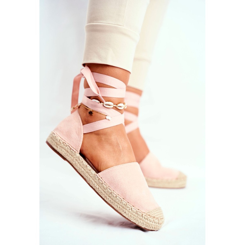 SEA Kvinnors Espadriller, Tied Linen Pink Bonjour rosa 1