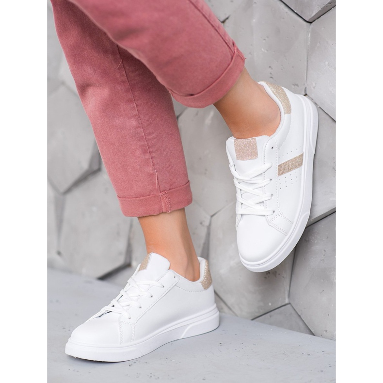 SHELOVET Sportskor med glitter vit 2