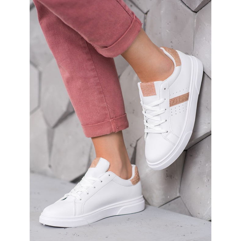 SHELOVET Sportskor med glitter vit 2