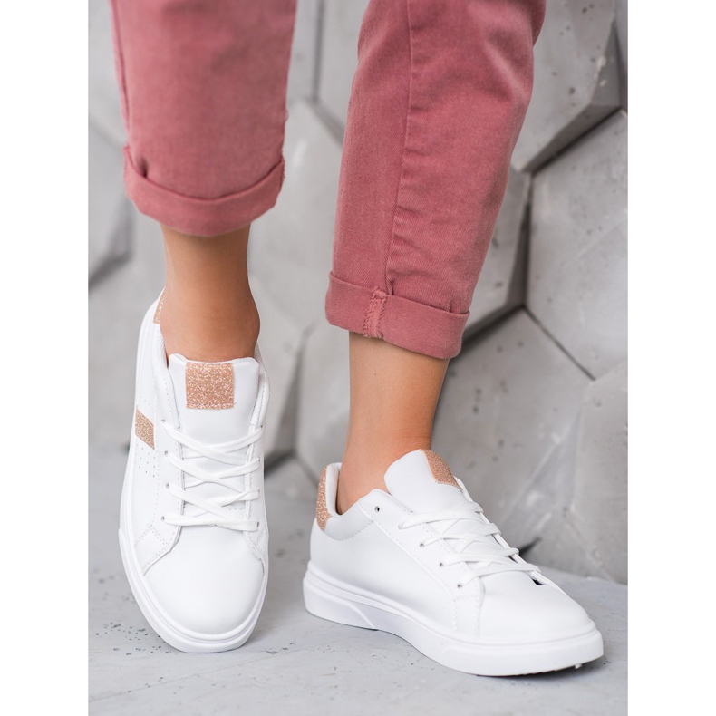 SHELOVET Sportskor med glitter vit 1