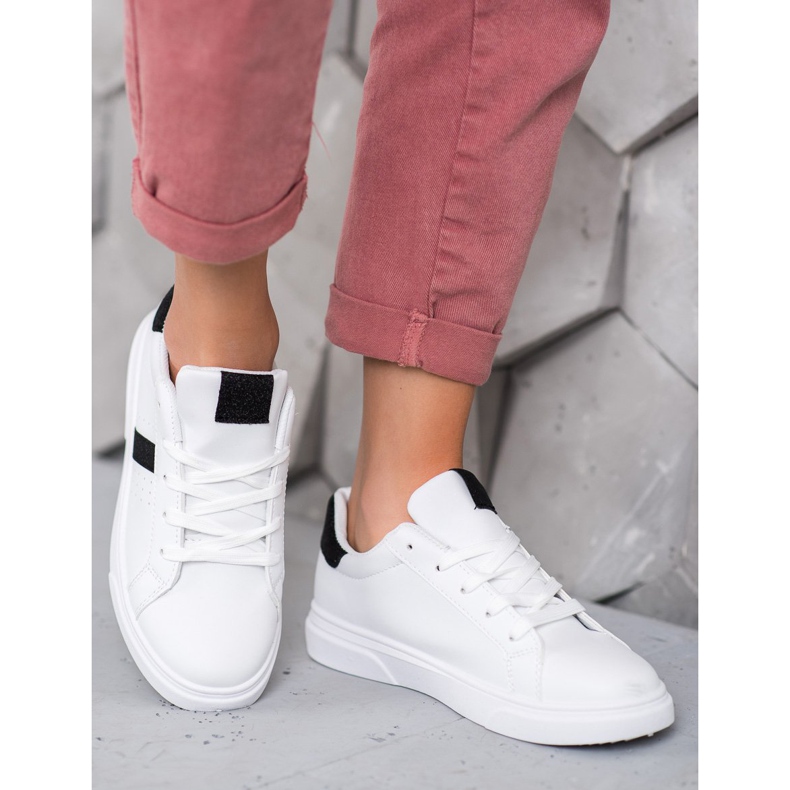 SHELOVET Sportskor med glitter vit 1