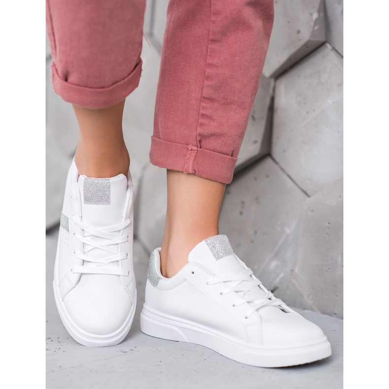 SHELOVET Sportskor med glitter vit 1