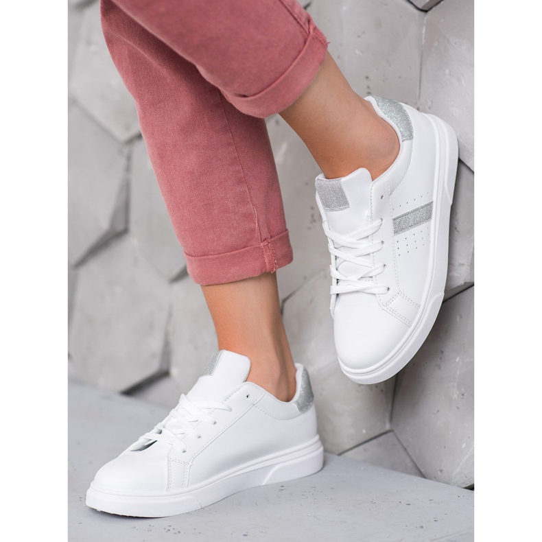 SHELOVET Sportskor med glitter vit 2