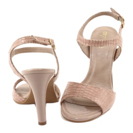 Espinto Målade läder kvinnors rosa sandaler 3