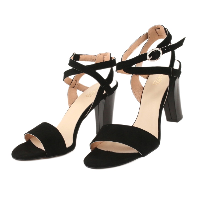 Espinto Svart läder kvinnosandaler på S333/1 -inlägget 2