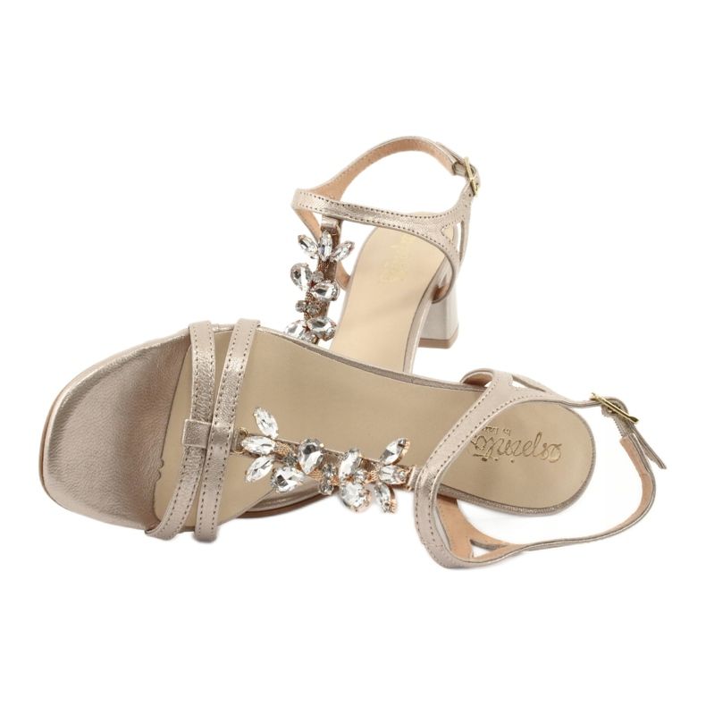 Guldsandaler på stolpe med Zircon Espinto S352 gyllene 8