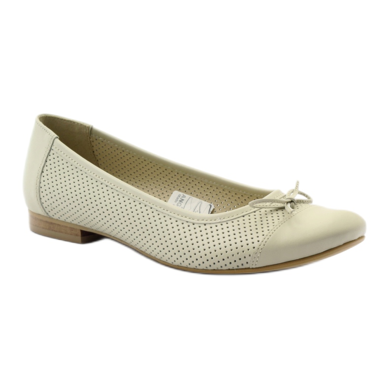 Beige öppnad ballerina rosett Angello 1854 1