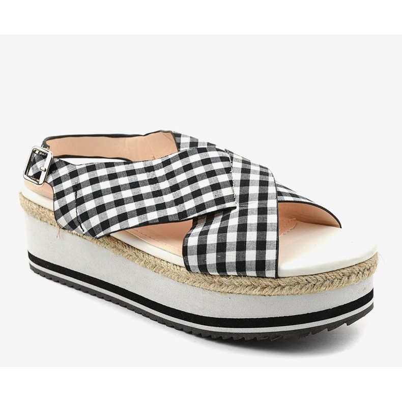 Svarta sandaler på 1508-1-plattformen vit 1