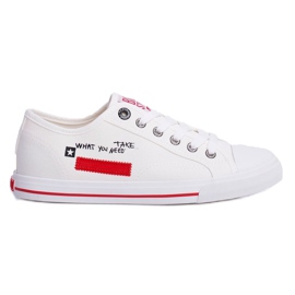 Dam Sneakers Big Star White FF274079 svart röd 4