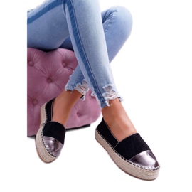 Kvinnors Espadrilles Black Ringer -plattform svart gul 3