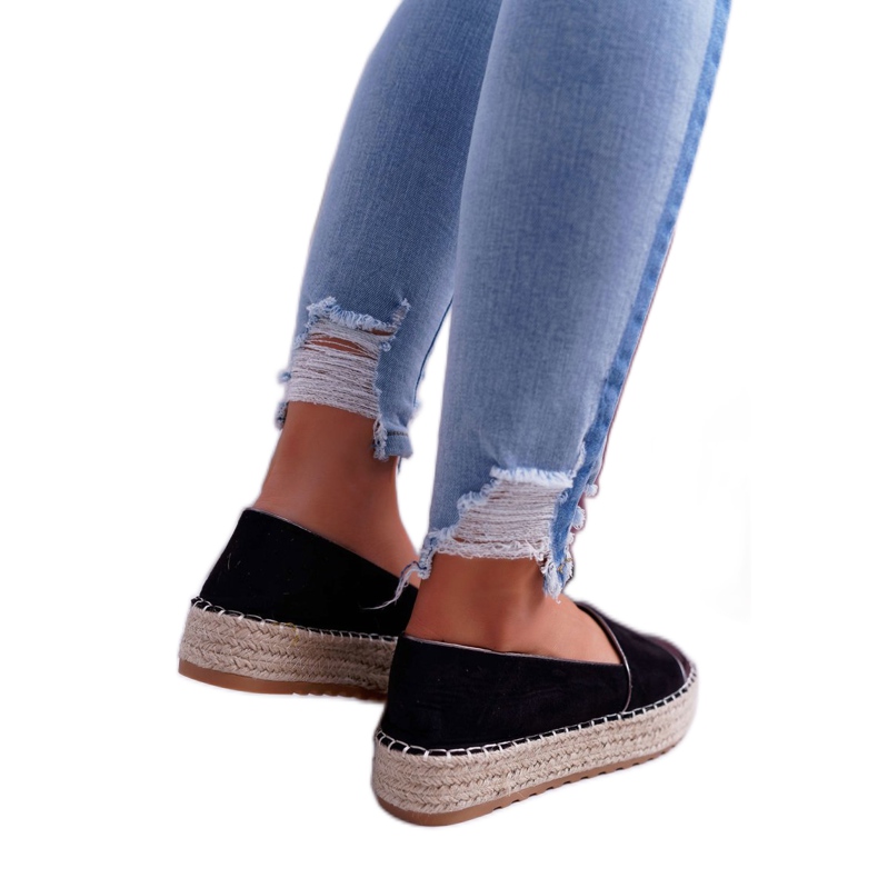 Kvinnors Espadrilles Black Ringer -plattform svart gul 4