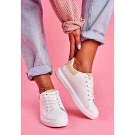 SEA Kvinnors sportskor vit med en Beige Heel Milly brun 1