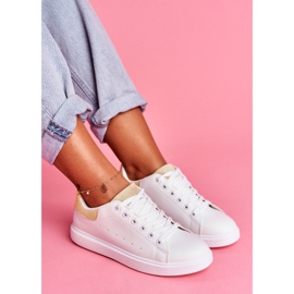 SEA Kvinnors sportskor vit med en Beige Heel Milly brun 2