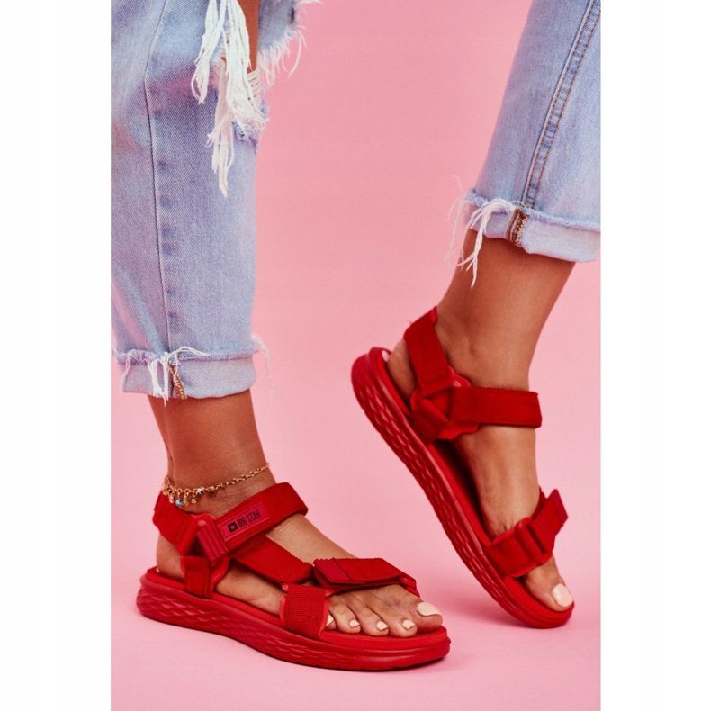 Sandaler för kvinnor Big Star Red FF274A602 röd 2