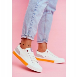 Dam Sneakers Cross Jeans Vit Orange FF2R4043C 1