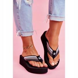 Dam Tofflor Flip-flops Big Star on a wedge Black FF274A300 svart 2