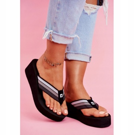Dam Tofflor Flip-flops Big Star on a wedge Black FF274A300 svart 1