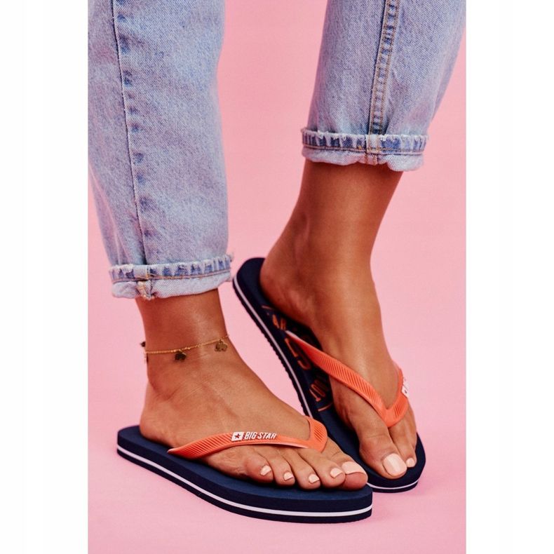 Dam Tofflor Flip-flops Big Star Marinblå FF274A297 1