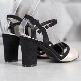 Filippo Sandaler med hög klack svart gul 1