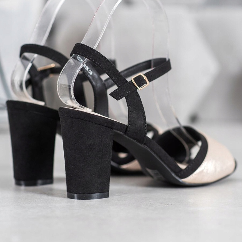 Filippo Sandaler med hög klack svart gul 1