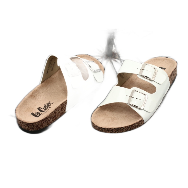 Lackade anatomiska vita tofflor Lee Cooper 1043-5 1