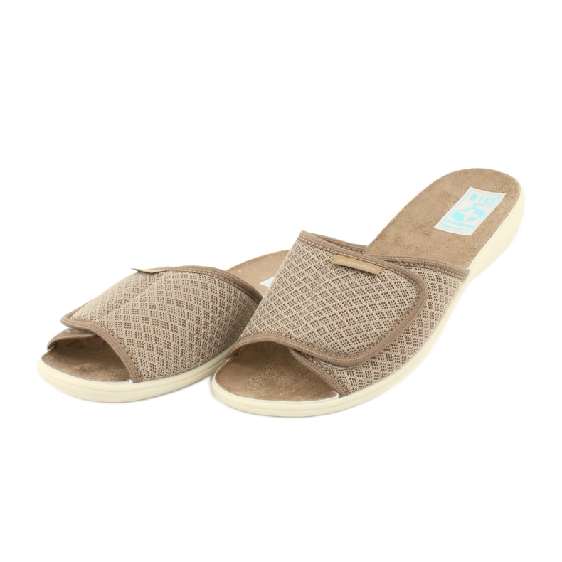 Adanex Beige tofflor med kardborreflikar 24840 2
