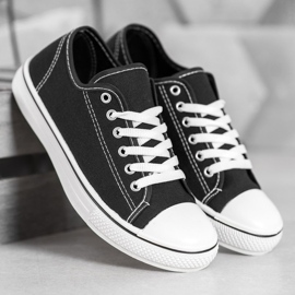 SHELOVET Klassiska bundna sneakers svart 1