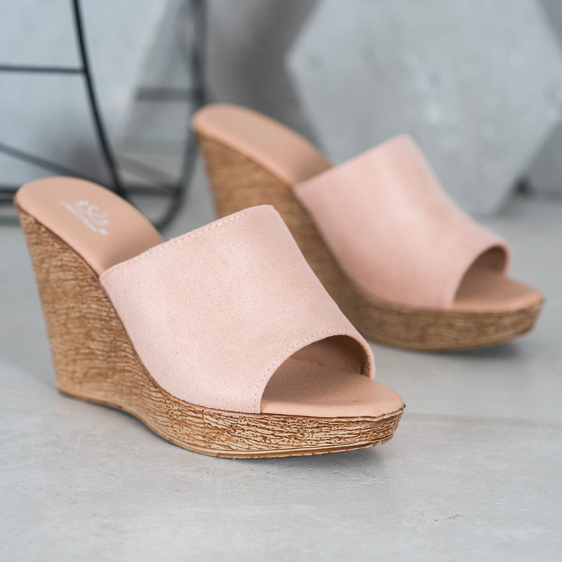 Small Swan Tofflor i mocka rosa 2