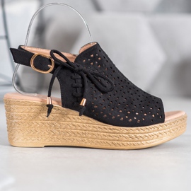 Small Swan Bekväma öppnade sandaler svart 2