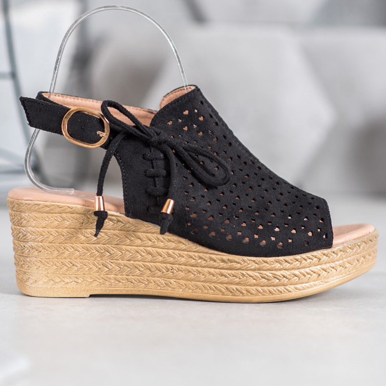 Small Swan Bekväma öppnade sandaler svart 2