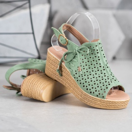 Small Swan Bekväma öppnade sandaler grön 1