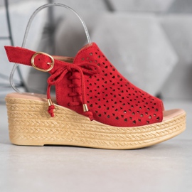 Small Swan Bekväma öppnade sandaler röd 2