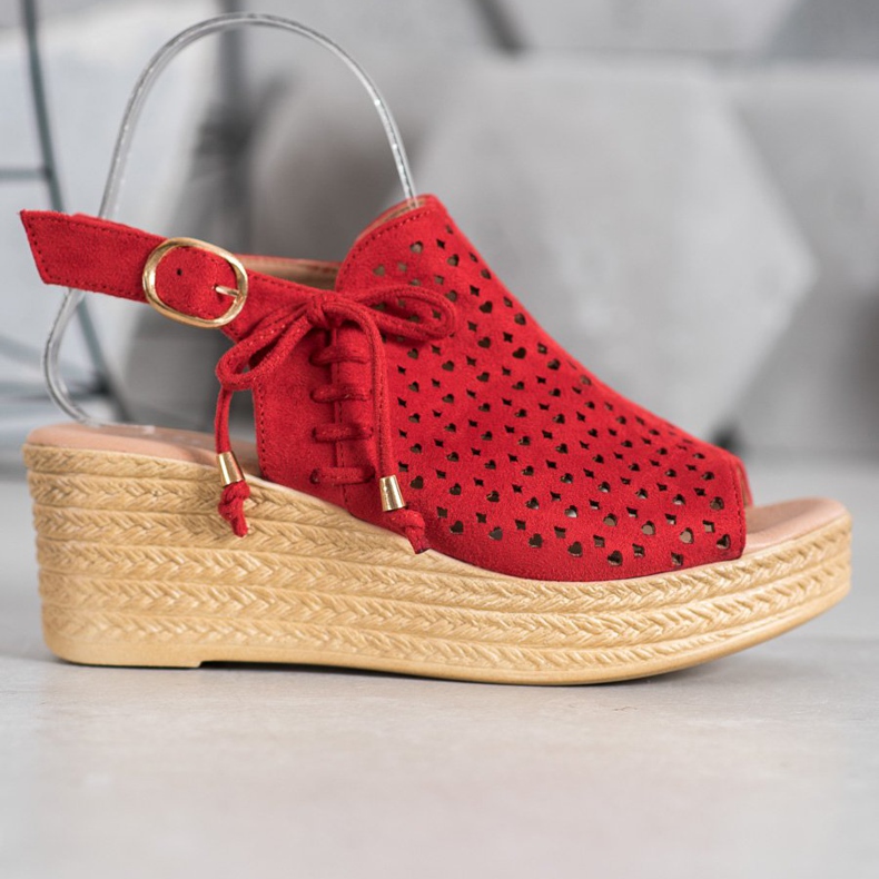 Small Swan Bekväma öppnade sandaler röd 2