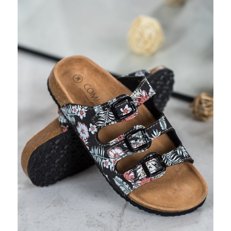 SHELOVET Bekväma mönstrade tofflor vit svart mångfärgad 1