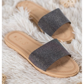 Small Swan Tofflor Med Glitter svart mångfärgad 1