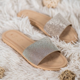 Small Swan Tofflor Med Glitter mångfärgad gul 1