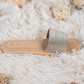 Small Swan Tofflor Med Glitter mångfärgad gul 2