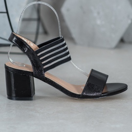 Small Swan Glänsande slip -on sandaler svart 2