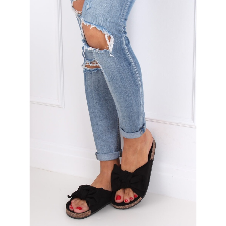 Svarta 10-218 Svarta tofflor i kork 1