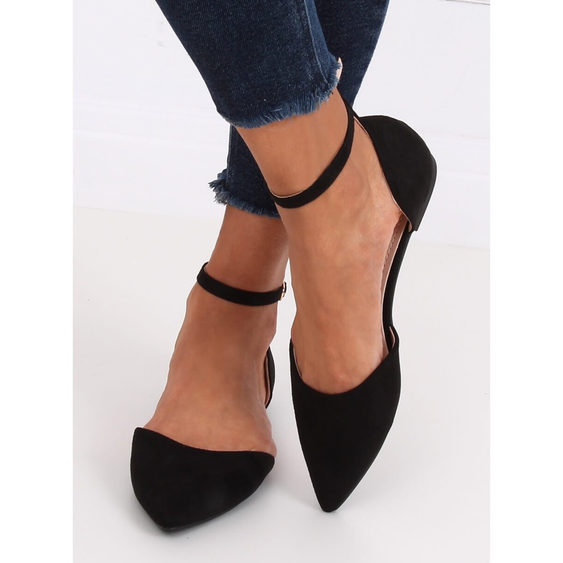 Black HD-100 Black cut ballerinor svart 1