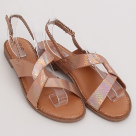 Champagne damsandaler 222-31 Champagne mångfärgad rosa gul 1