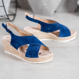 Filippo Lätta lädersandaler blå 1